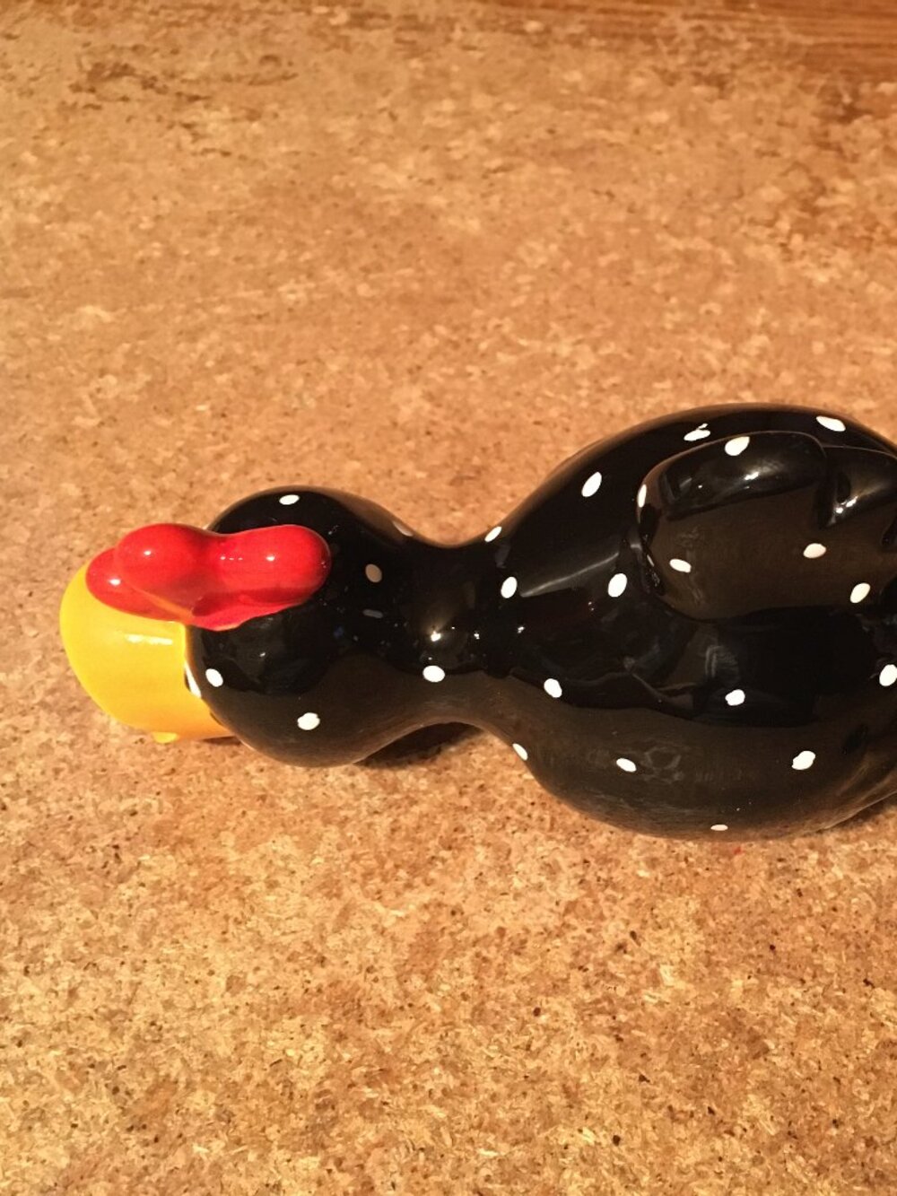 MCNUTTS DEPT 56 1988 BLACK POLKA DOT ROOSTER CHICKEN TAPERED CANDLE HOLDER - Picture 9 of 10